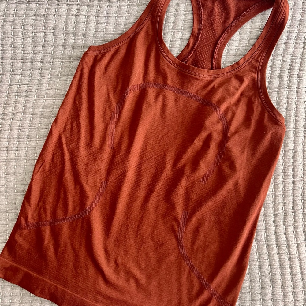 Lululemon + Swiftly Tech Tank + Burnt Orange + Sz 6